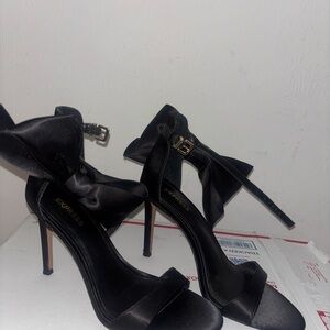Express Black Stiletto Heels with Straps
